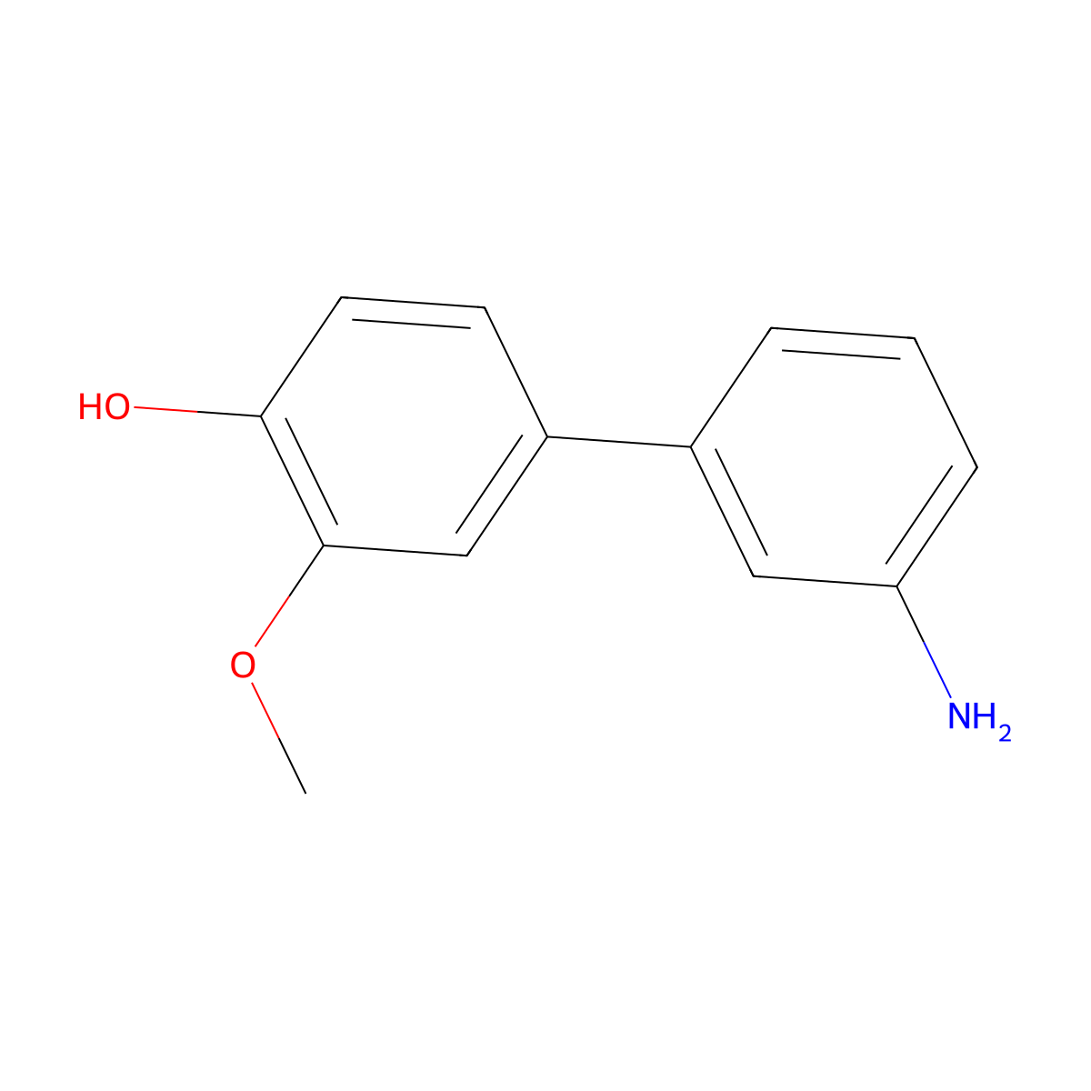 4-(3-Aminophenyl)-2-methoxyphenol molecular structure, CAS 1261987-94-3