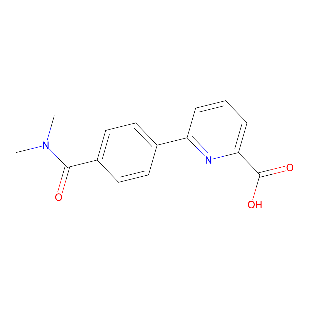 6-[4-(N,N-Dimethylaminocarbonyl)phenyl]picolinic acid molecular structure, CAS 1261988-00-4