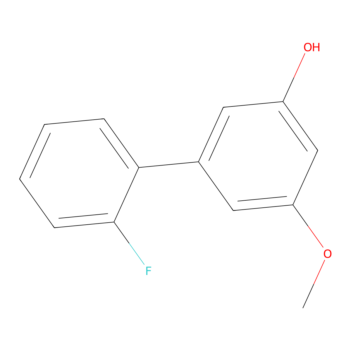 2'-Fluoro-5-methoxy[1,1'-biphenyl]-3-ol molecular structure, CAS 1261988-03-7