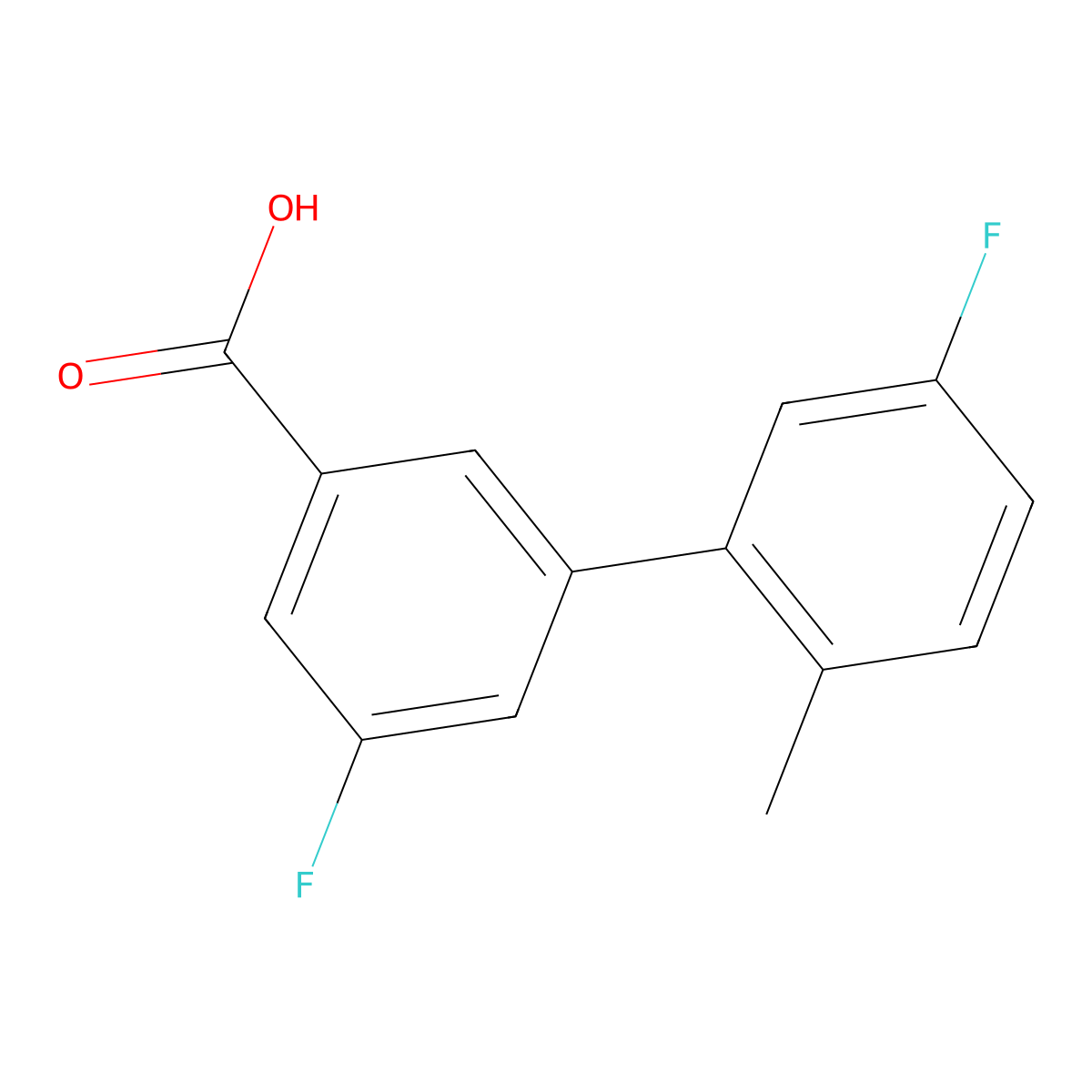5-Fluoro-3-(5-fluoro-2-methylphenyl)benzoic acid molecular structure, CAS 1261988-06-0