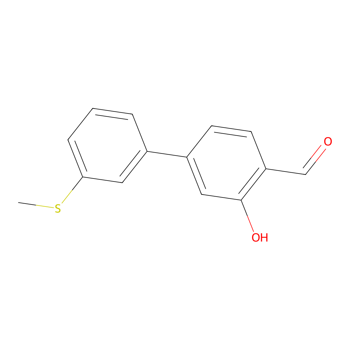 2-Formyl-5-(3-methylthiophenyl)phenol molecular structure, CAS 1261988-18-4