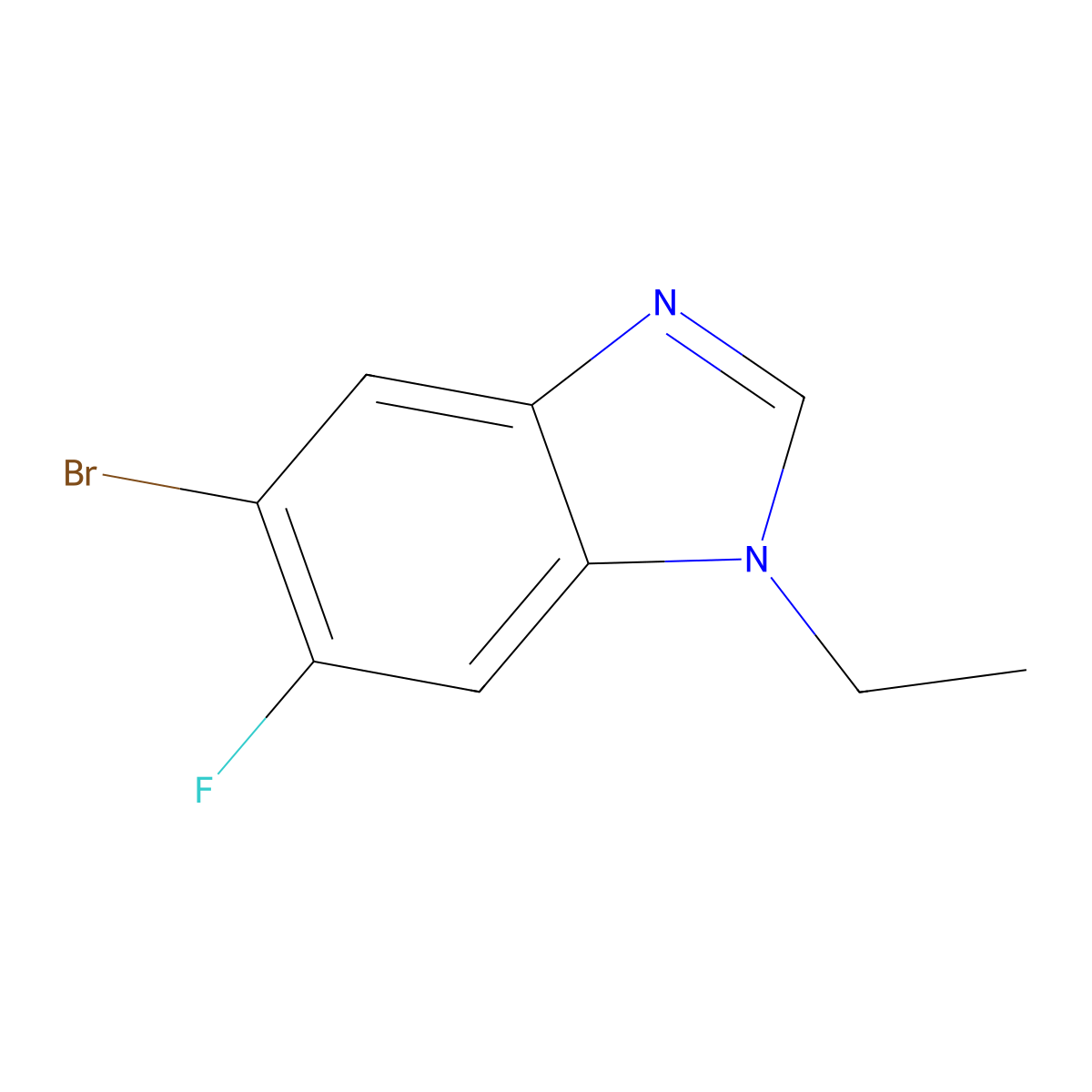 5-Bromo-1-ethyl-6-fluoro-1H-benzo[d]imidazole molecular structure, CAS 1261988-22-0