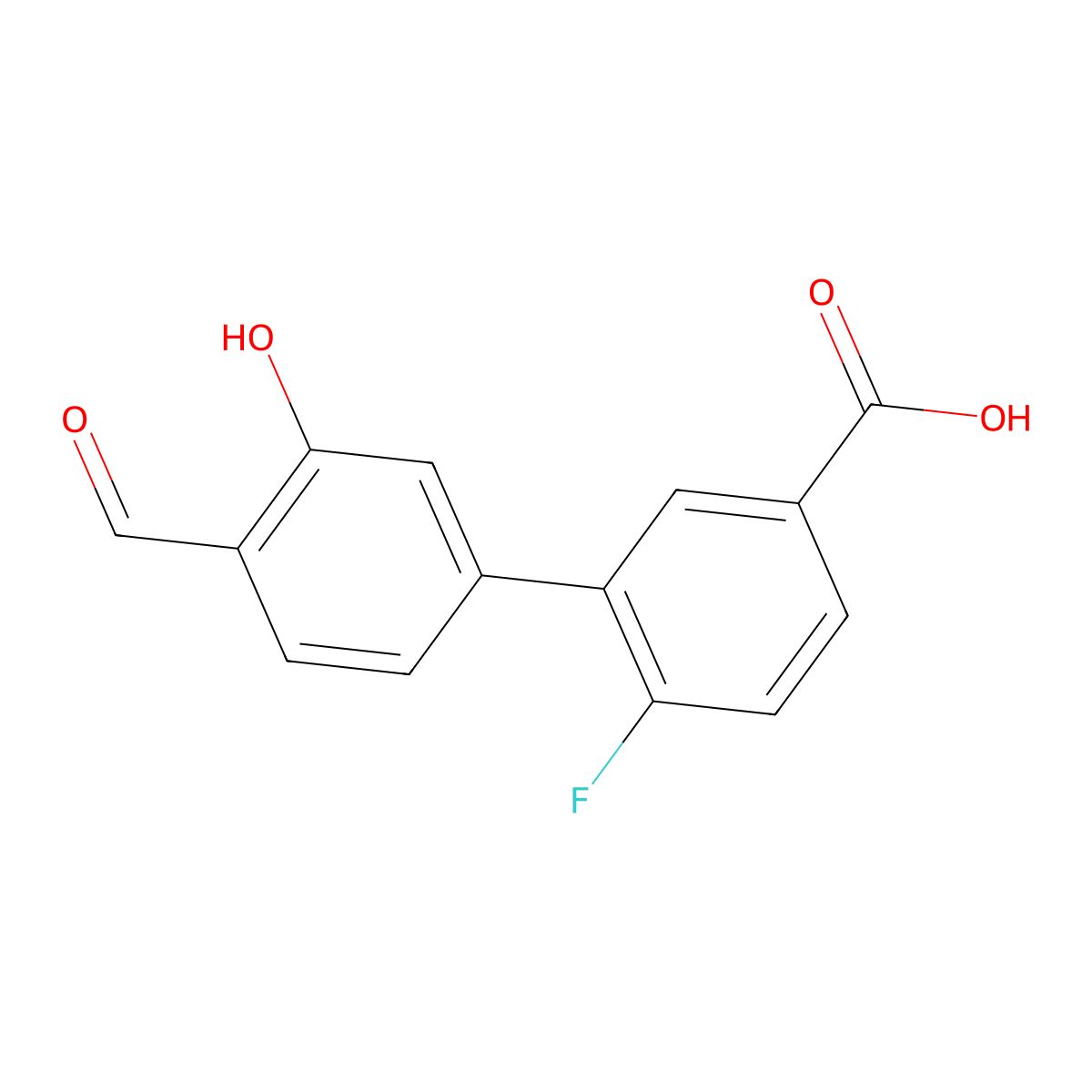 5-(5-Carboxy-2-fluorophenyl)-2-formylphenol molecular structure, CAS 1261988-31-1