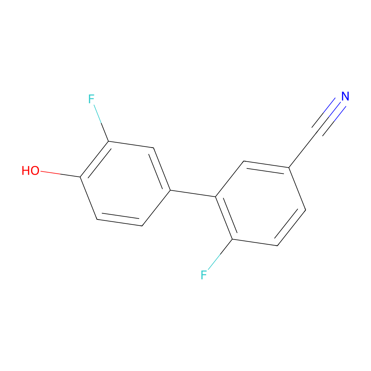 4-(5-Cyano-2-fluorophenyl)-2-fluorophenol molecular structure, CAS 1261988-34-4