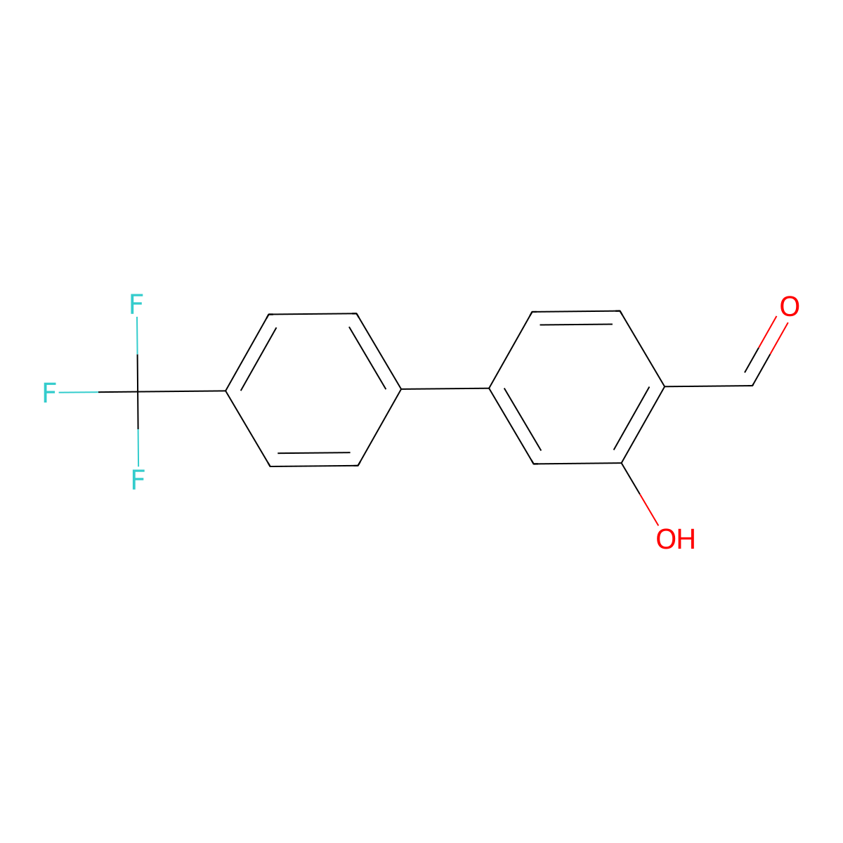 2-Formyl-5-(4-trifluoromethylphenyl)phenol molecular structure, CAS 1261988-37-7