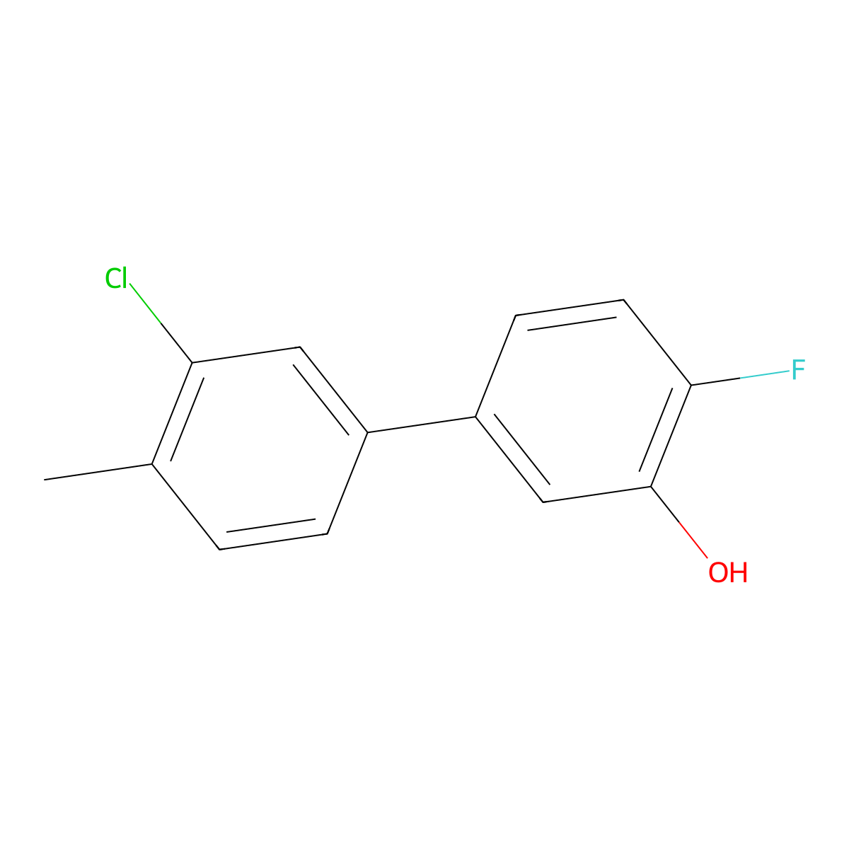 5-(3-Chloro-4-methylphenyl)-2-fluorophenol molecular structure, CAS 1261988-40-2