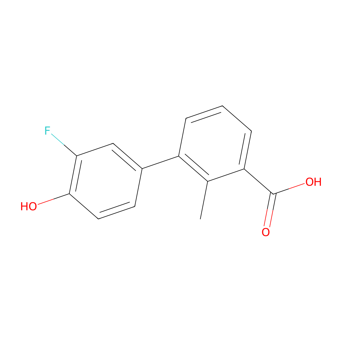 3-(3-Fluoro-4-hydroxyphenyl)-2-methylbenzoic acid molecular structure, CAS 1261988-44-6