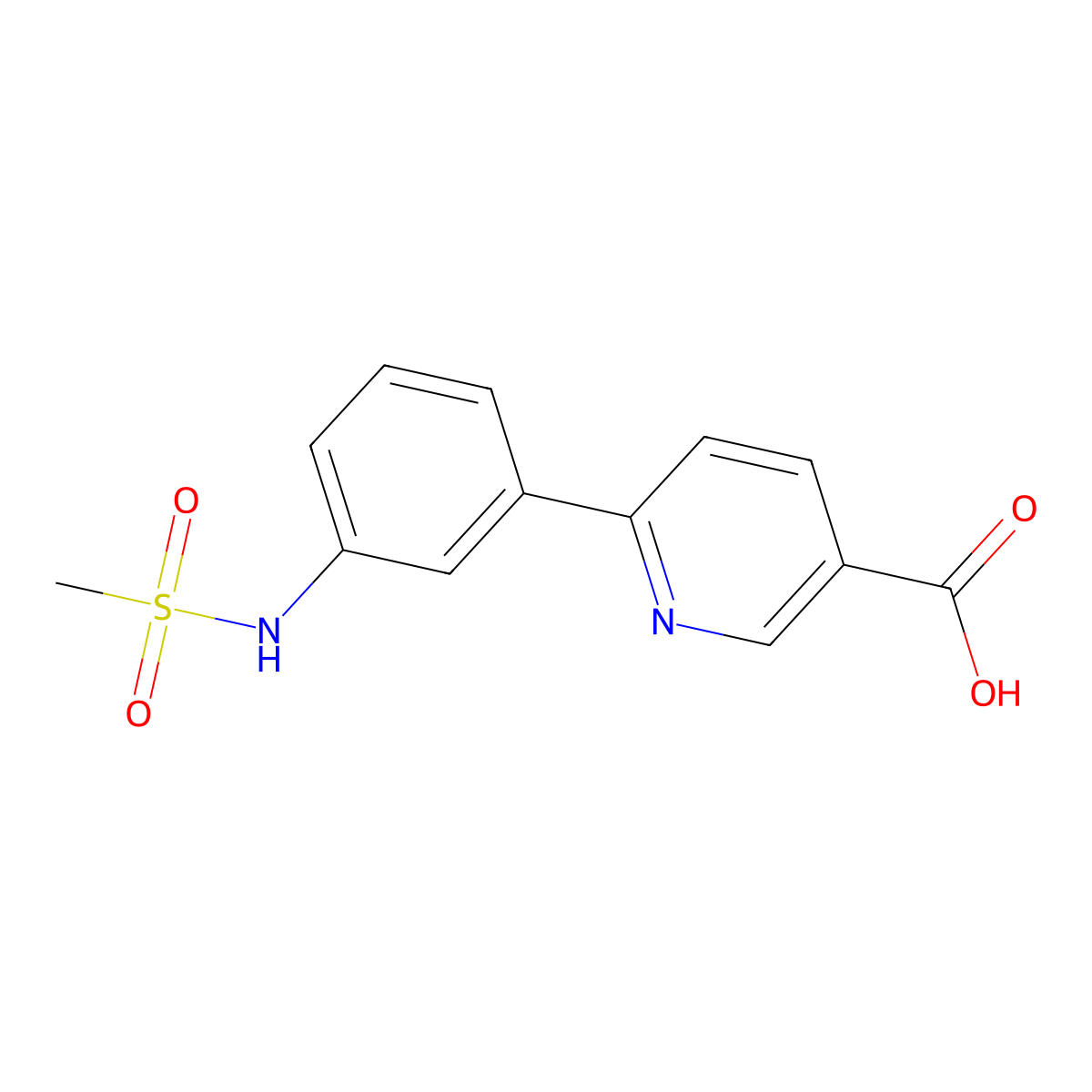 6-(3-Methylsulfonylaminophenyl)nicotinic acid molecular structure, CAS 1261988-51-5