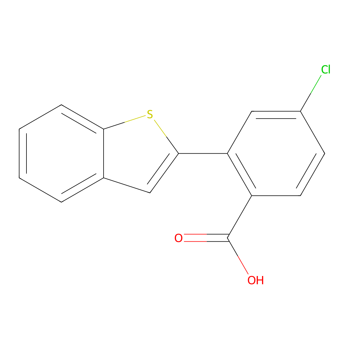 2-[Benzo(b)thiophen-2-yl]-4-chlorobenzoic acid molecular structure, CAS 1261988-55-9