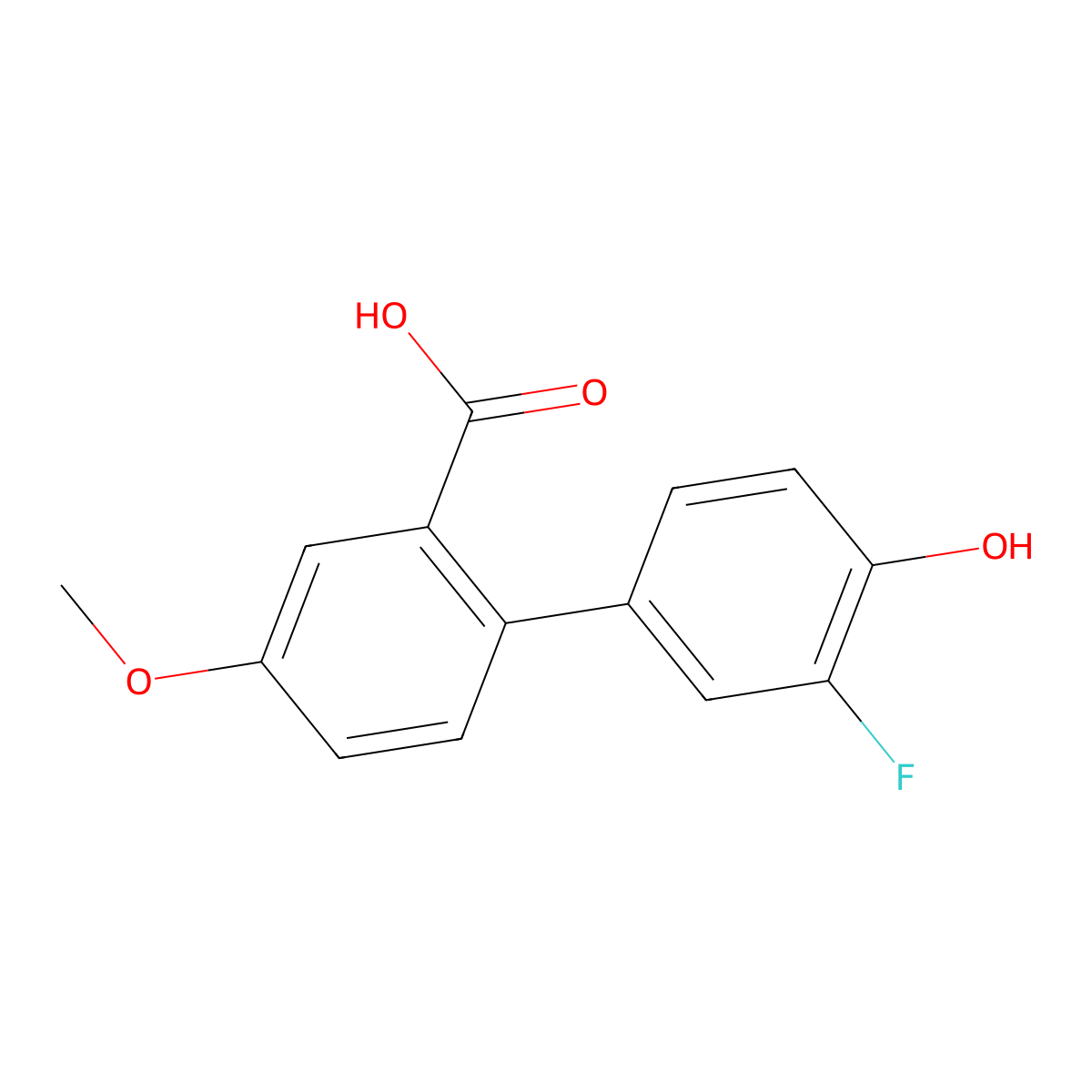 2-(3-Fluoro-4-hydroxyphenyl)-5-methoxybenzoic acid molecular structure, CAS 1261988-60-6