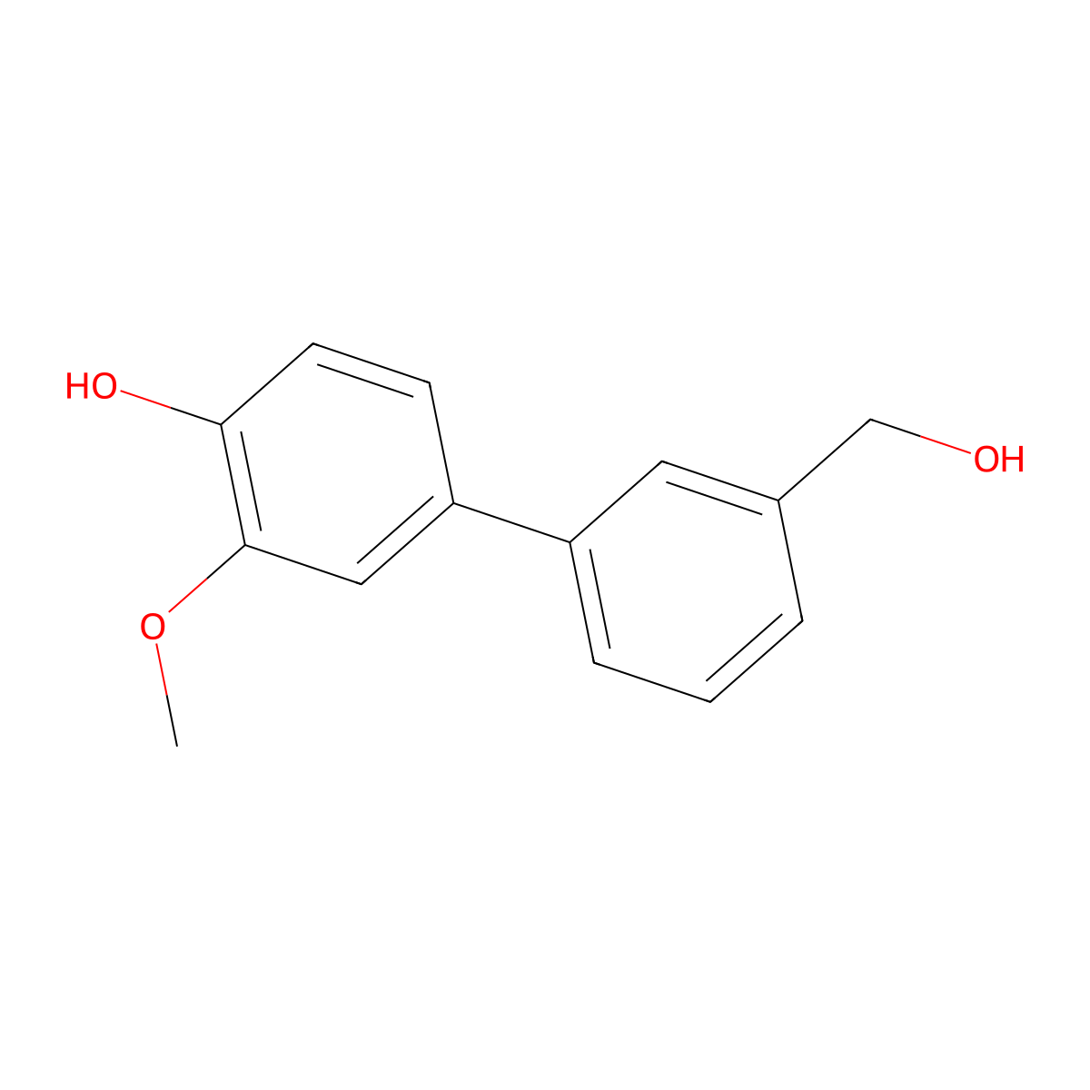 4-(3-Hydroxymethylphenyl)-2-methoxyphenol molecular structure, CAS 1261988-64-0