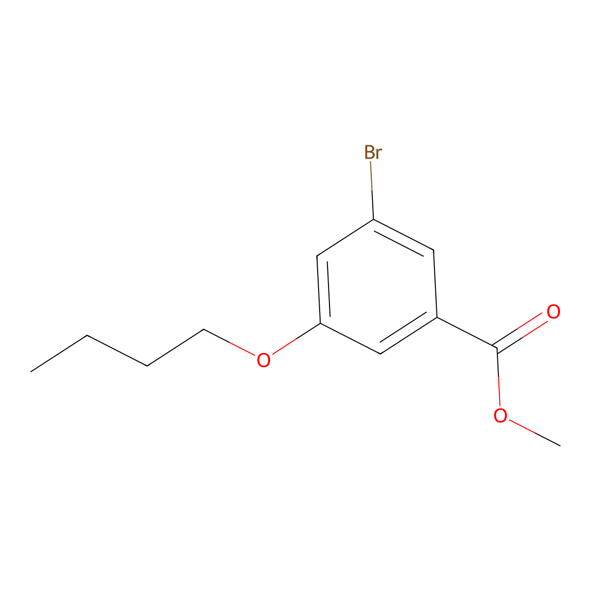 Methyl 3-bromo-5-butoxybenzoate molecular structure, CAS 1261988-65-1