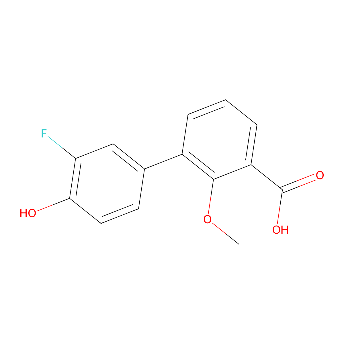 3-(3-Fluoro-4-hydroxyphenyl)-2-methoxybenzoic acid molecular structure, CAS 1261988-68-4