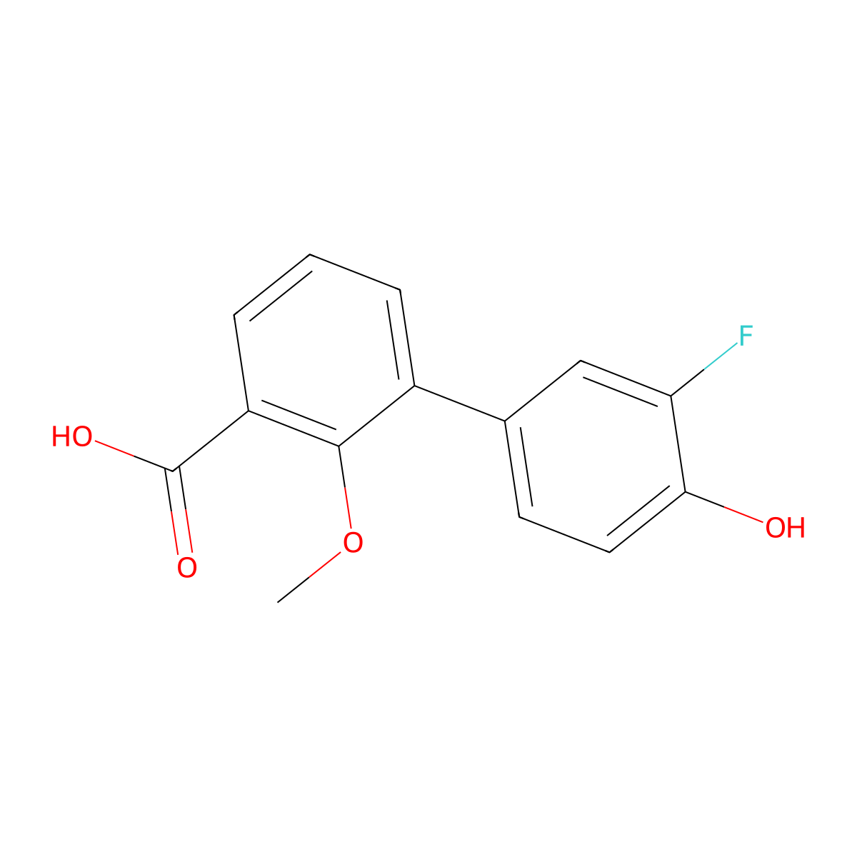 3-(3-Fluoro-4-hydroxyphenyl)-2-methoxybenzoic acid molecular structure, CAS 1261988-68-4