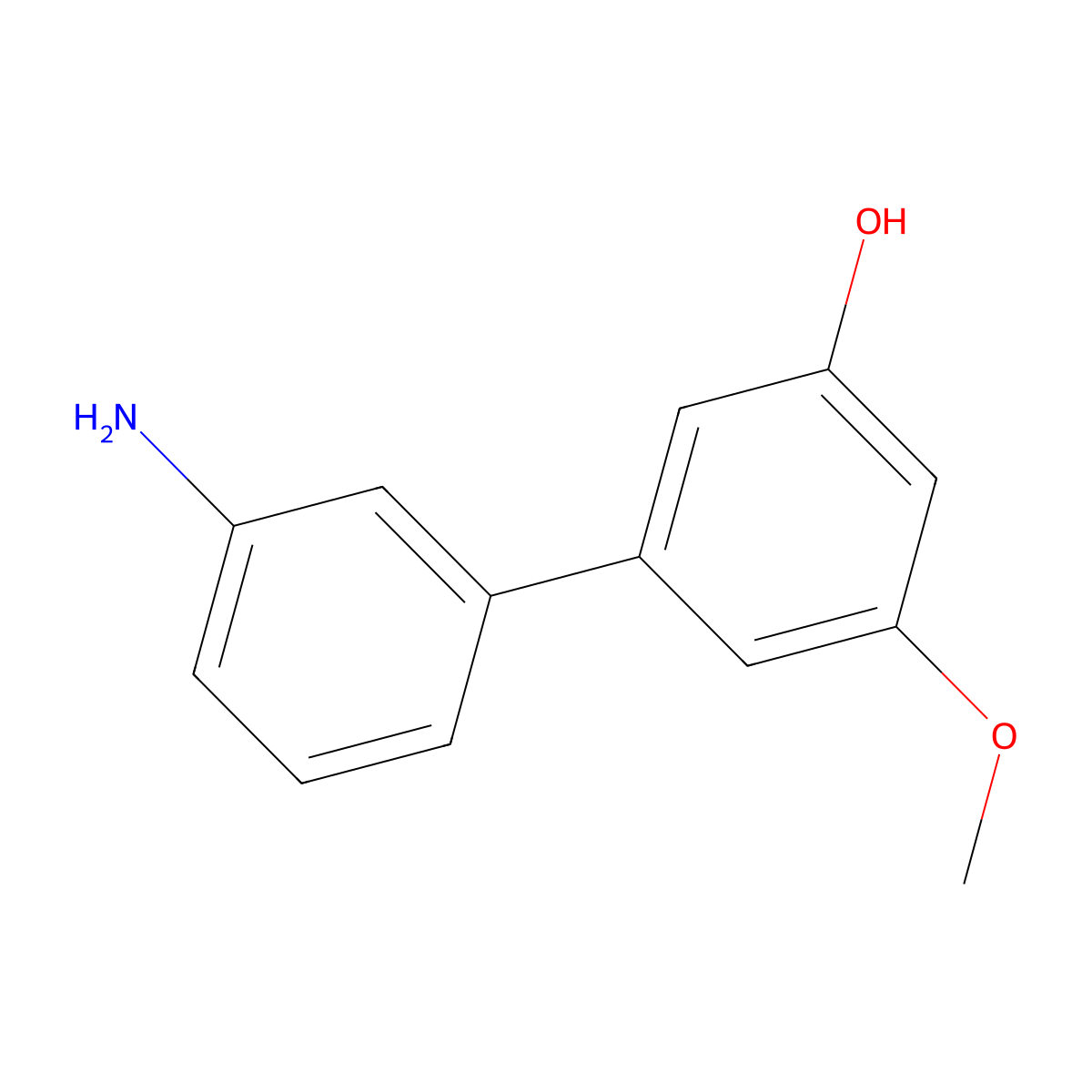 3'-Amino-5-methoxy[1,1'-biphenyl]-3-ol molecular structure, CAS 1261988-76-4