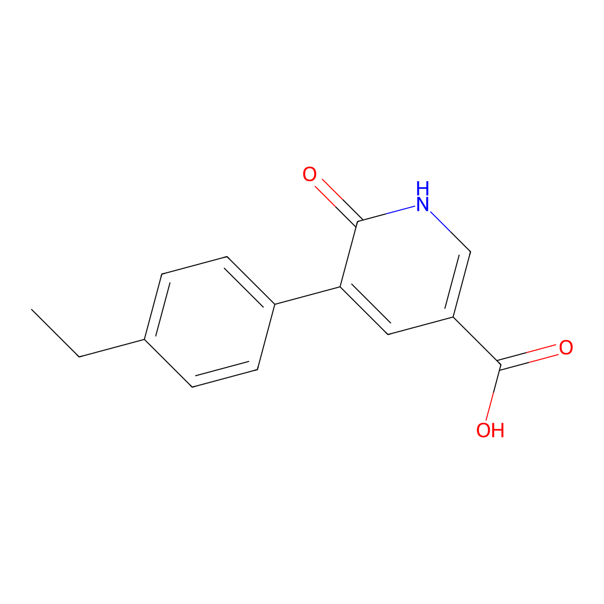 5-(4-Ethylphenyl)-6-hydroxynicotinic acid molecular structure, CAS 1261988-79-7