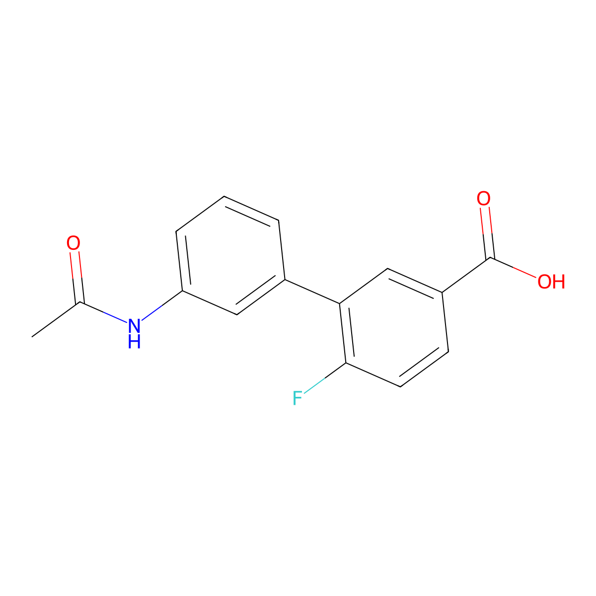 3-(3-Acetylaminophenyl)-4-fluorobenzoic acid molecular structure, CAS 1261988-81-1