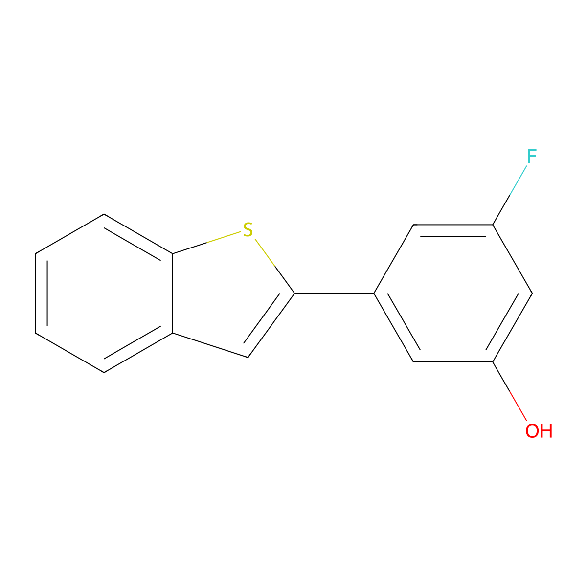 5-[Benzo(B)thiophen-2-YL]-3-fluorophenol molecular structure, CAS 1261988-88-8