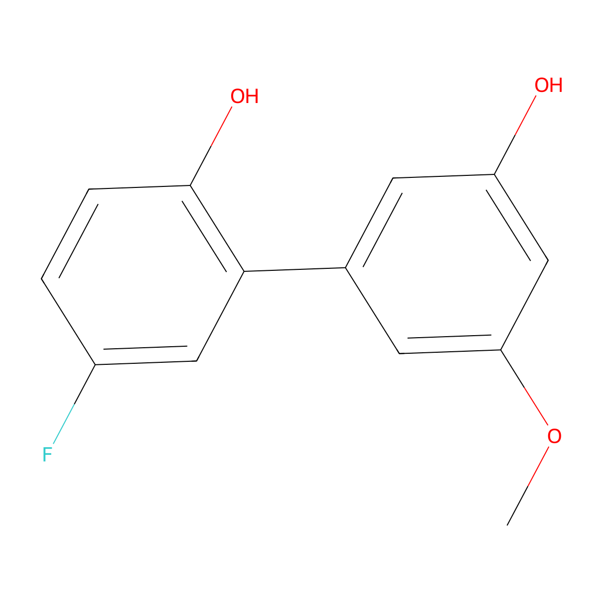 5-Fluoro-5'-methoxy[1,1'-biphenyl]-2,3'-diol molecular structure, CAS 1261988-95-7