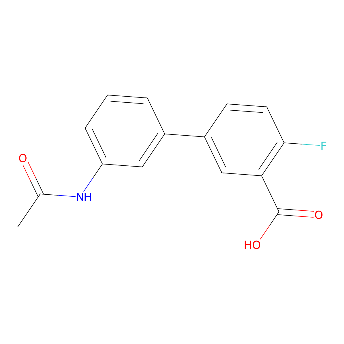 5-(3-Acetylaminophenyl)-2-fluorobenzoic acid molecular structure, CAS 1261988-99-1