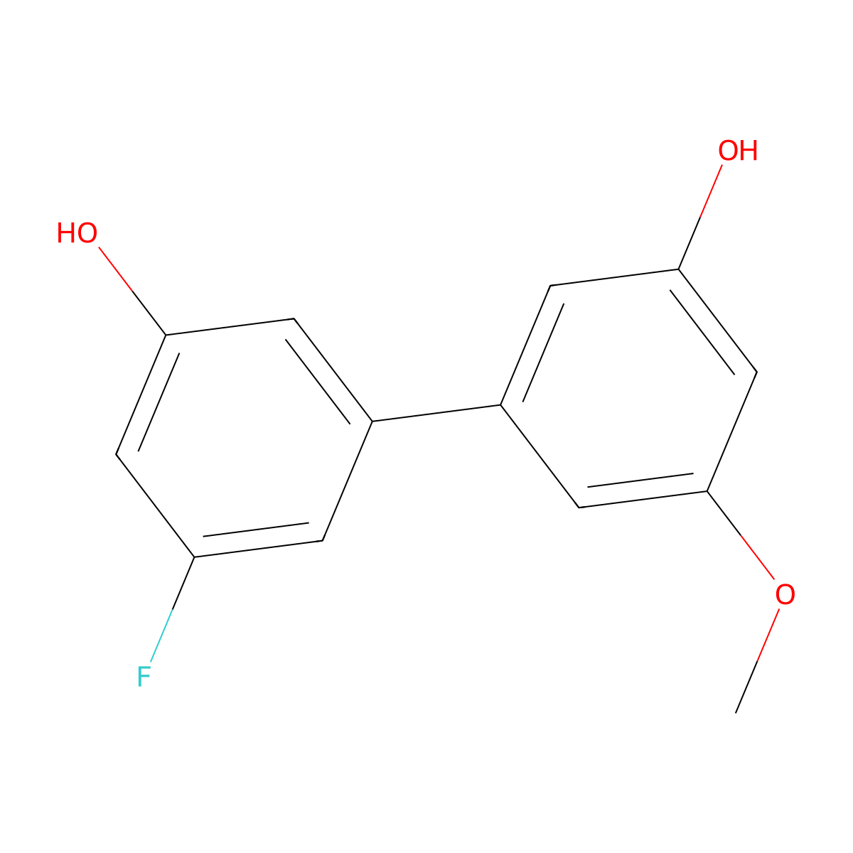 5-Fluoro-5'-methoxy[1,1'-biphenyl]-3,3'-diol molecular structure, CAS 1261989-09-6