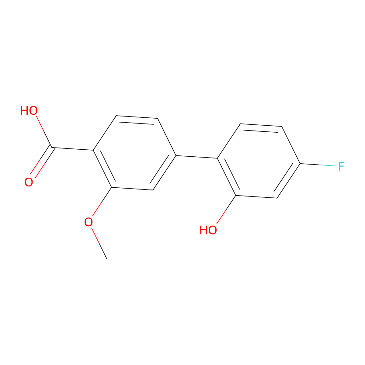 4-(4-Fluoro-2-hydroxyphenyl)-2-methoxybenzoic acid molecular structure, CAS 1261989-13-2