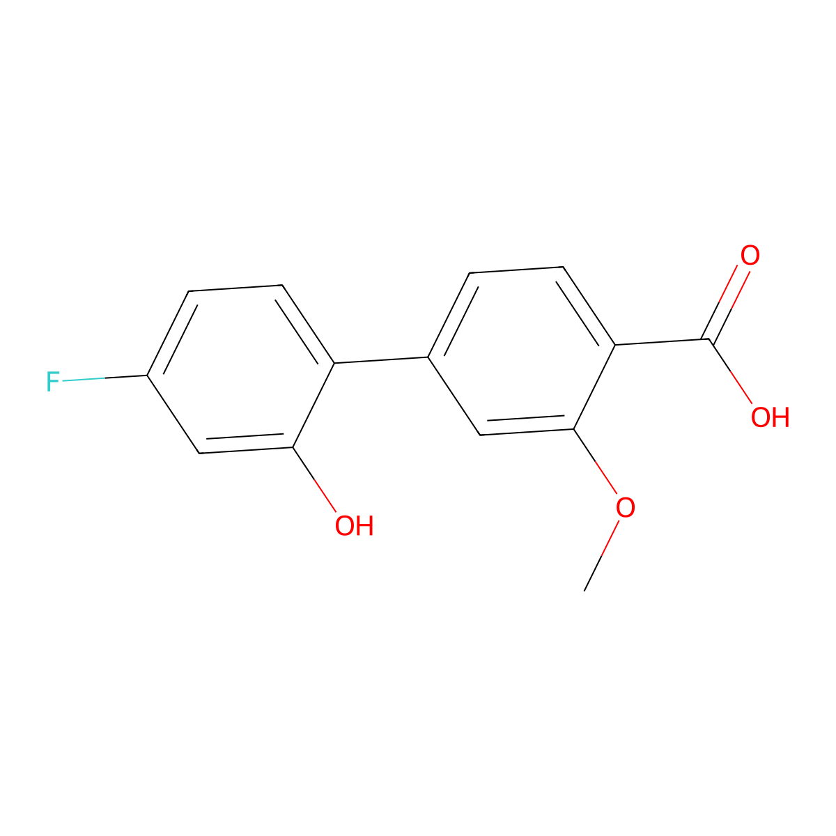 4-(4-Fluoro-2-hydroxyphenyl)-2-methoxybenzoic acid molecular structure, CAS 1261989-13-2