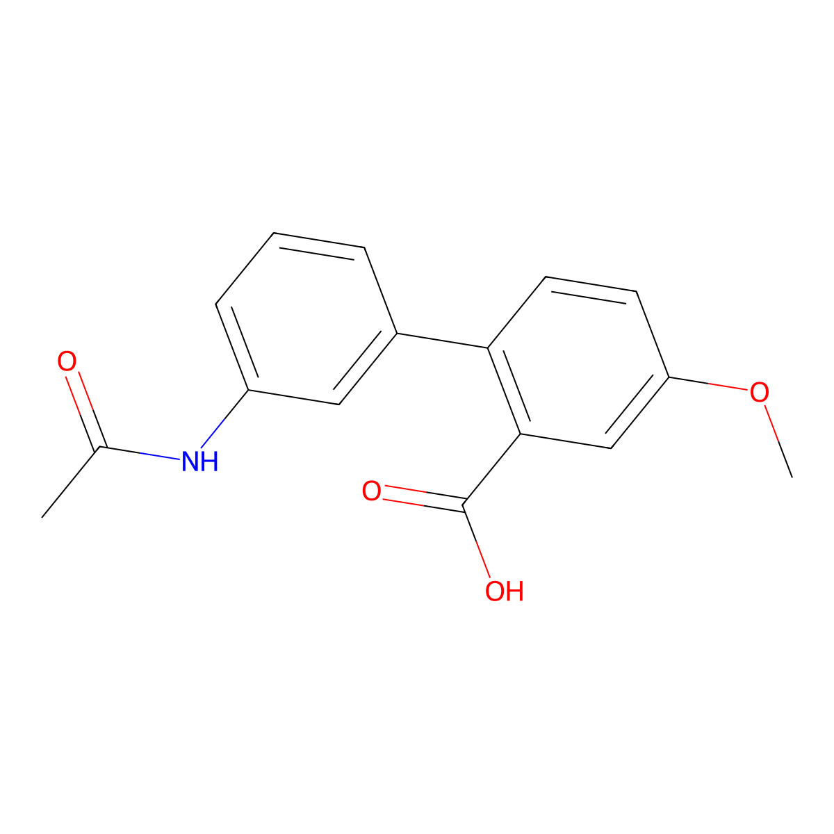 2-(3-Acetylaminophenyl)-5-methoxybenzoic acid molecular structure, CAS 1261989-17-6