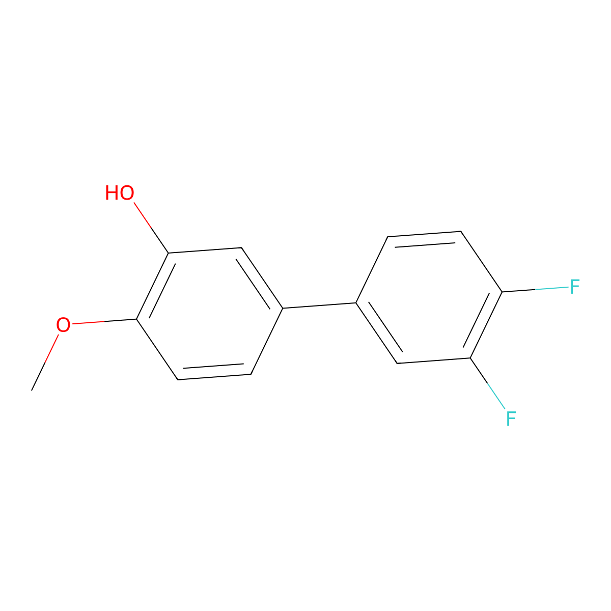 5-(3,4-Difluorophenyl)-2-methoxyphenol molecular structure, CAS 1261989-26-7