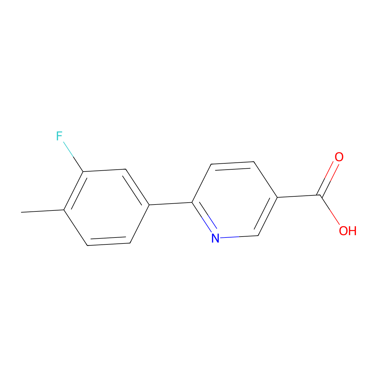 6-(3-Fluoro-4-methylphenyl)pyridine-3-carboxylic acid molecular structure, CAS 1261989-30-3