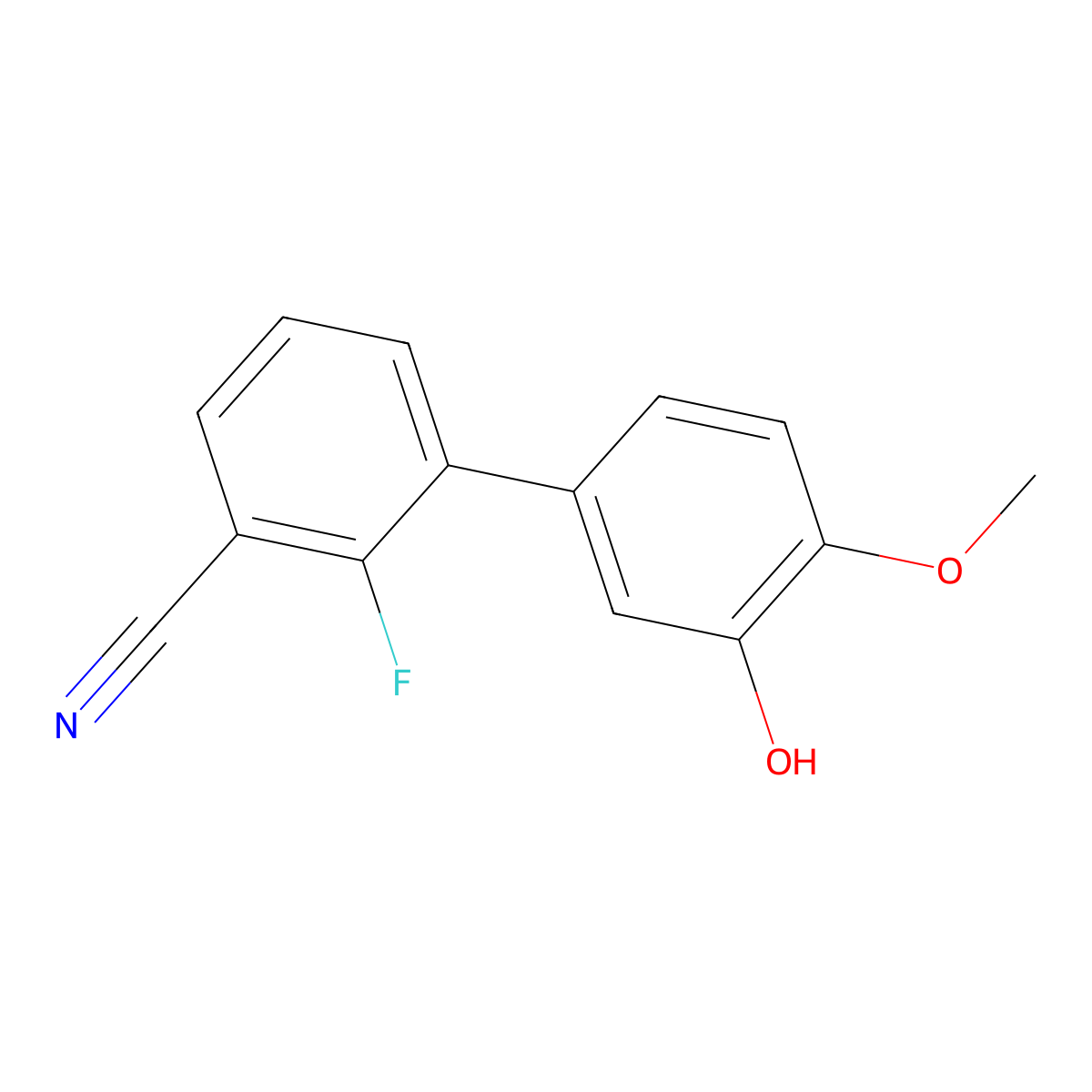 5-(3-Cyano-2-fluorophenyl)-2-methoxyphenol molecular structure, CAS 1261989-31-4