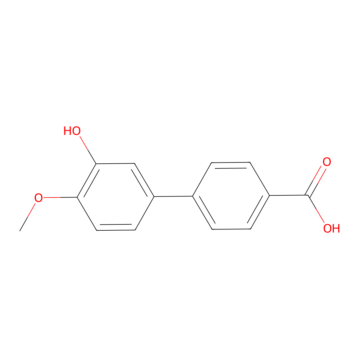 5-(4-Carboxyphenyl)-2-methoxyphenol molecular structure, CAS 1261989-32-5