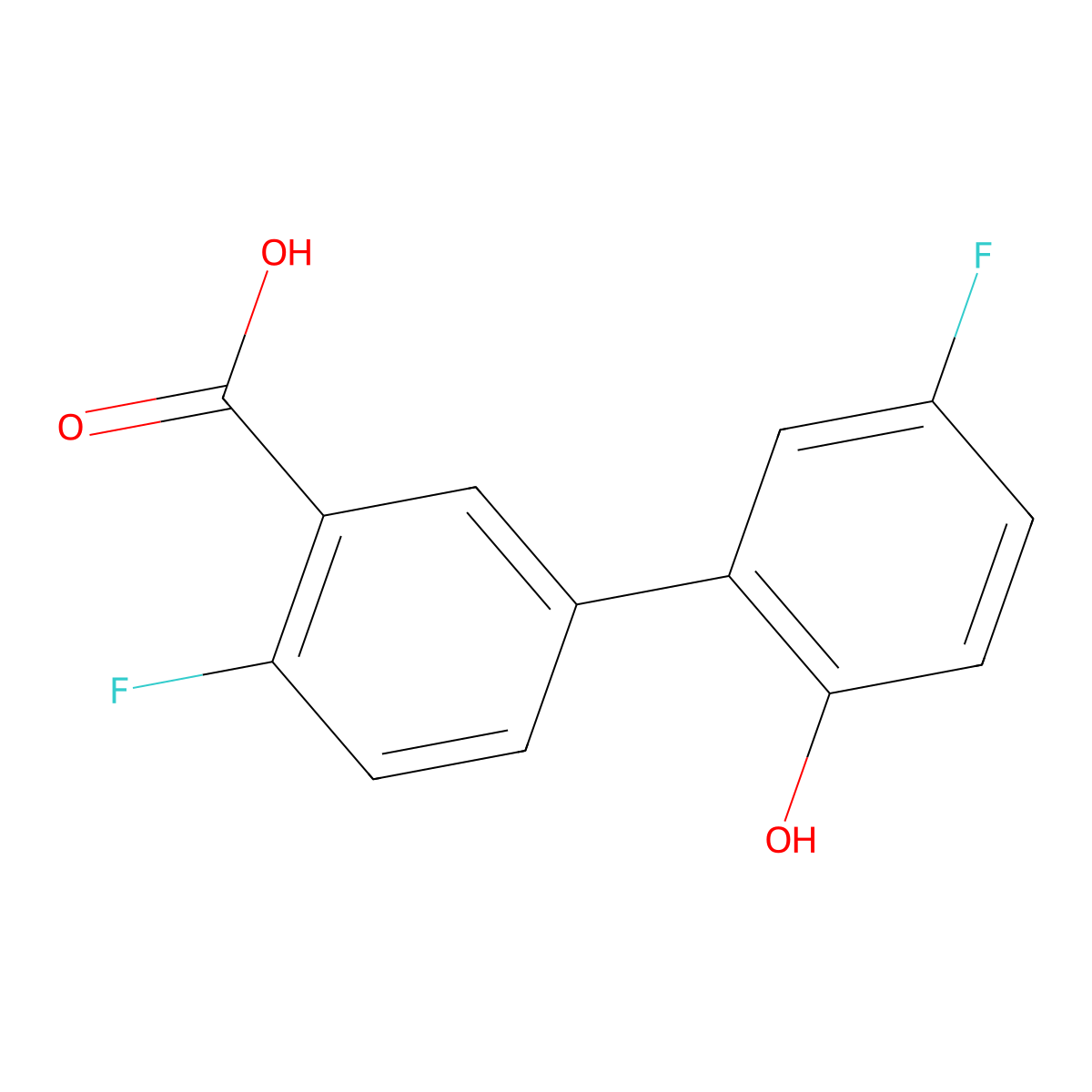2-Fluoro-5-(5-fluoro-2-hydroxyphenyl)benzoic acid molecular structure, CAS 1261989-38-1