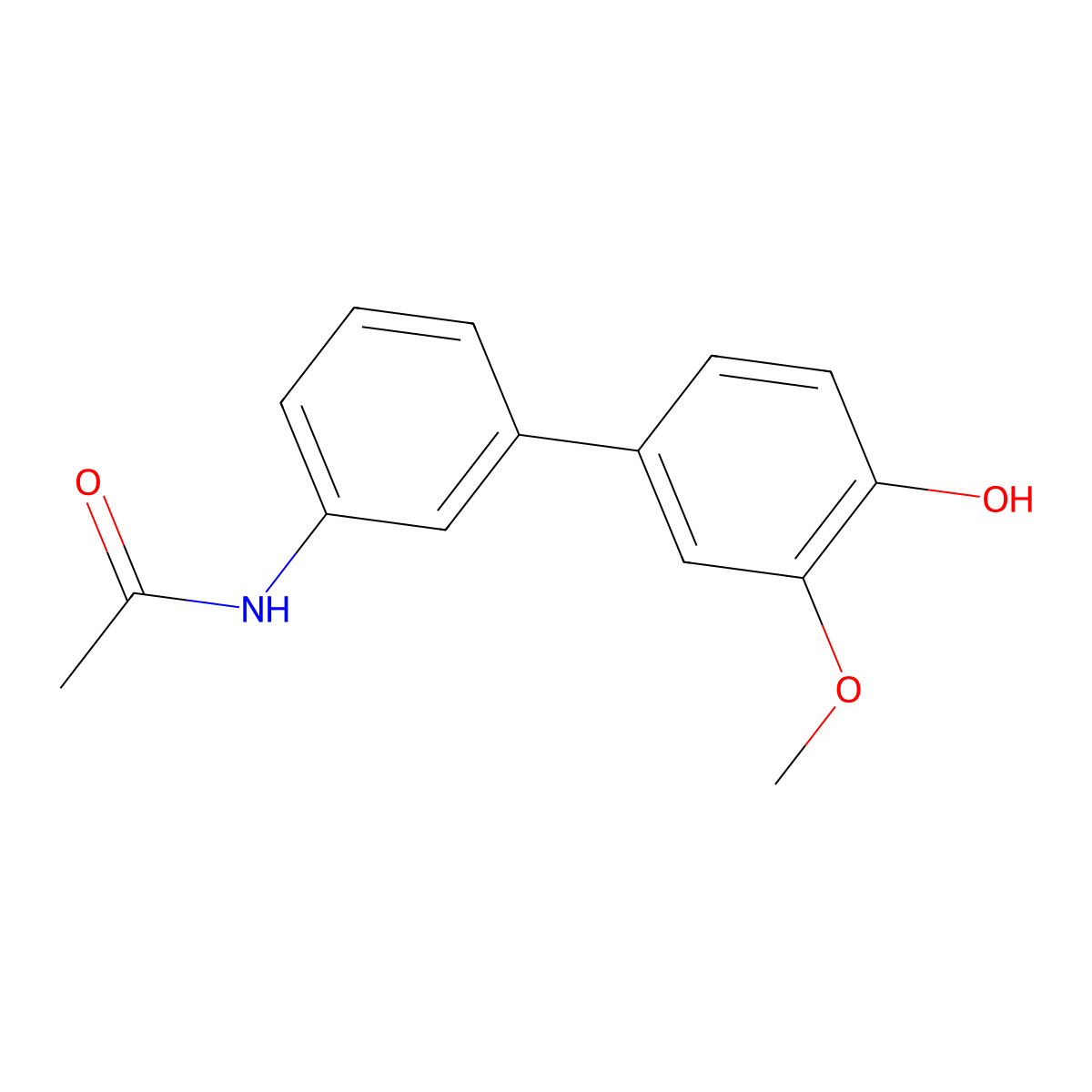 4-(3-Acetylaminophenyl)-2-methoxyphenol molecular structure, CAS 1261989-49-4
