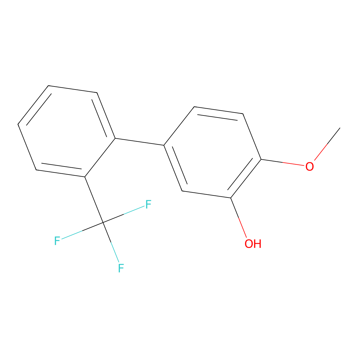 2-Methoxy-5-(2-trifluoromethylphenyl)phenol molecular structure, CAS 1261989-54-1