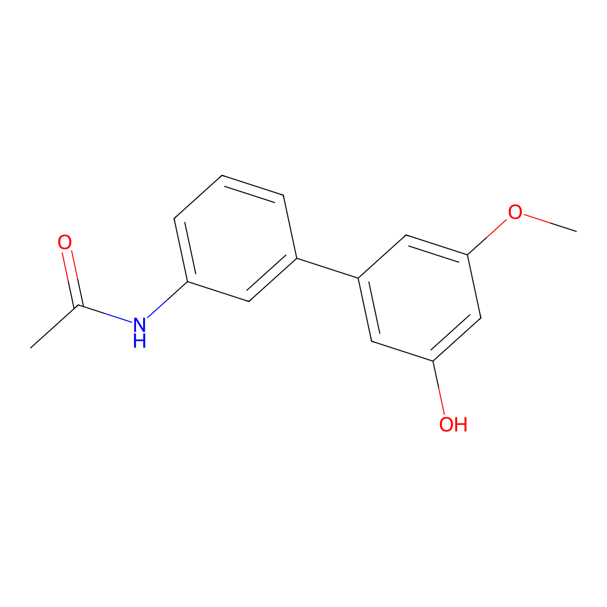 N-(3'-Hydroxy-5'-methoxy[1,1'-biphenyl]-3-yl)acetamide molecular structure, CAS 1261989-56-3