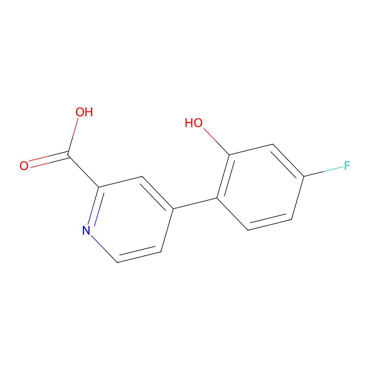 4-(4-Fluoro-2-hydroxyphenyl)picolinic acid molecular structure, CAS 1261989-66-5