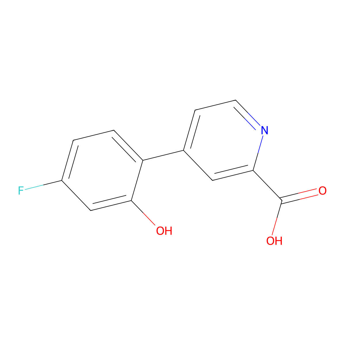 4-(4-Fluoro-2-hydroxyphenyl)picolinic acid molecular structure, CAS 1261989-66-5
