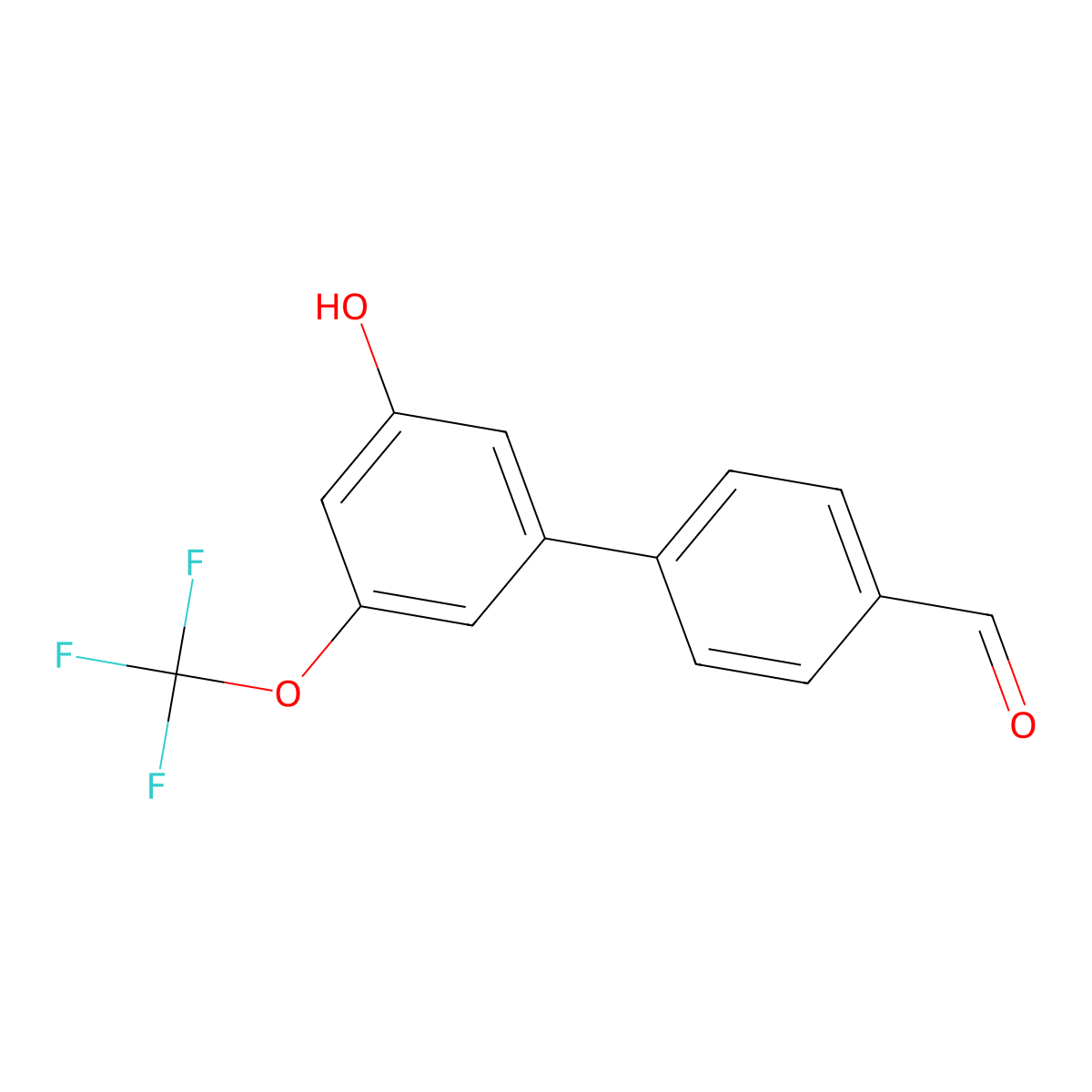 5-(4-Formylphenyl)-3-trifluoromethoxyphenol molecular structure, CAS 1261989-82-5