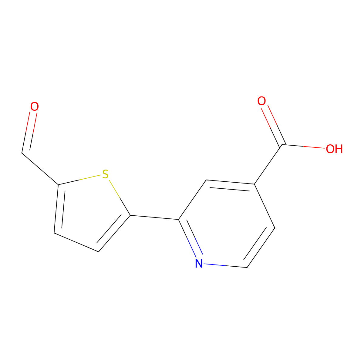 2-(5-Formylthiophen-2-YL)isonicotinic acid molecular structure, CAS 1261989-86-9
