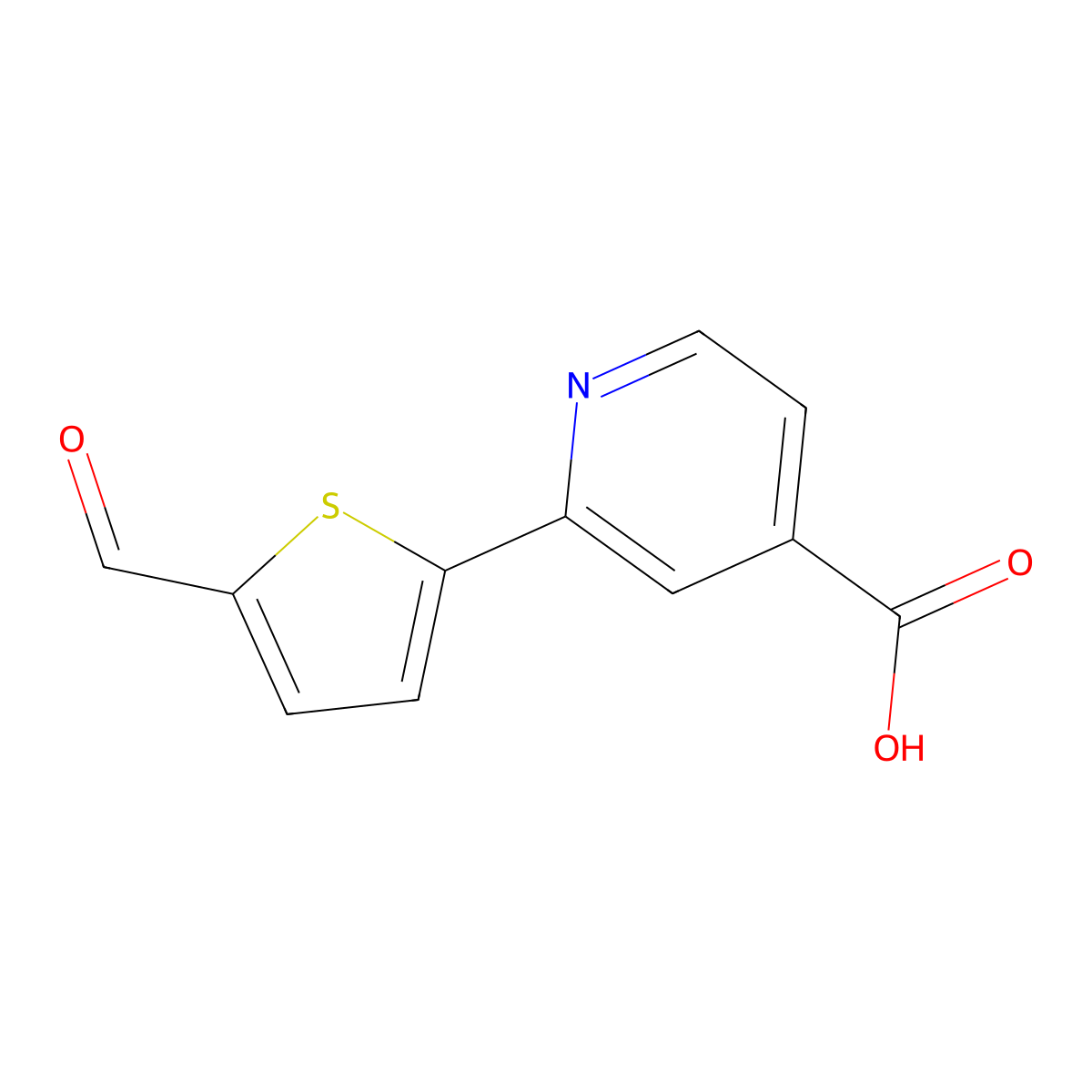 2-(5-Formylthiophen-2-YL)isonicotinic acid molecular structure, CAS 1261989-86-9
