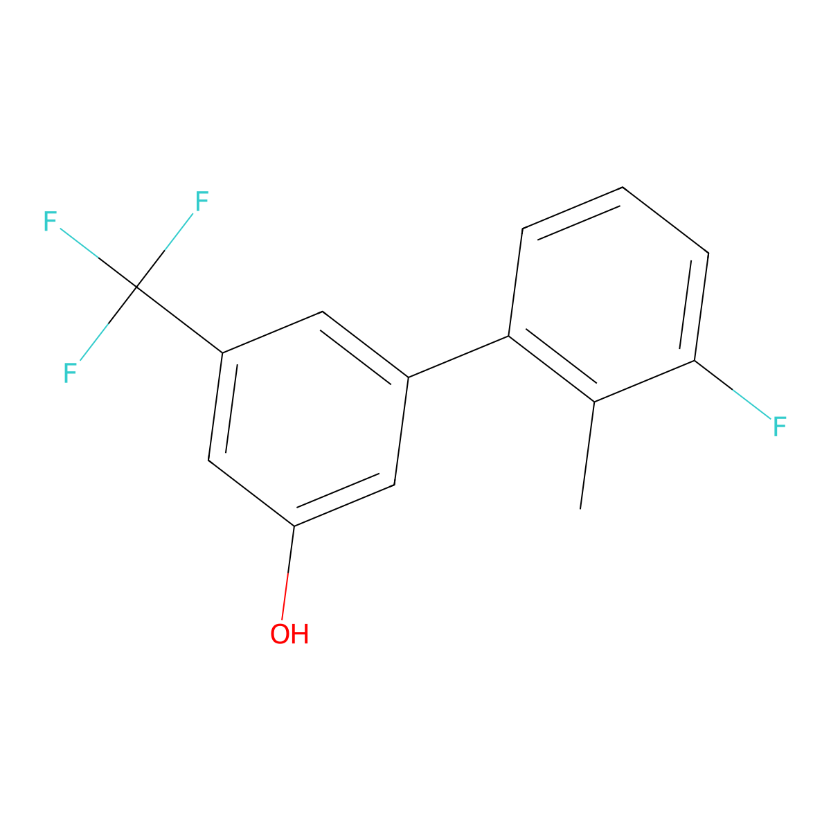 5-(3-Fluoro-2-methylphenyl)-3-trifluoromethylphenol molecular structure, CAS 1261989-87-0