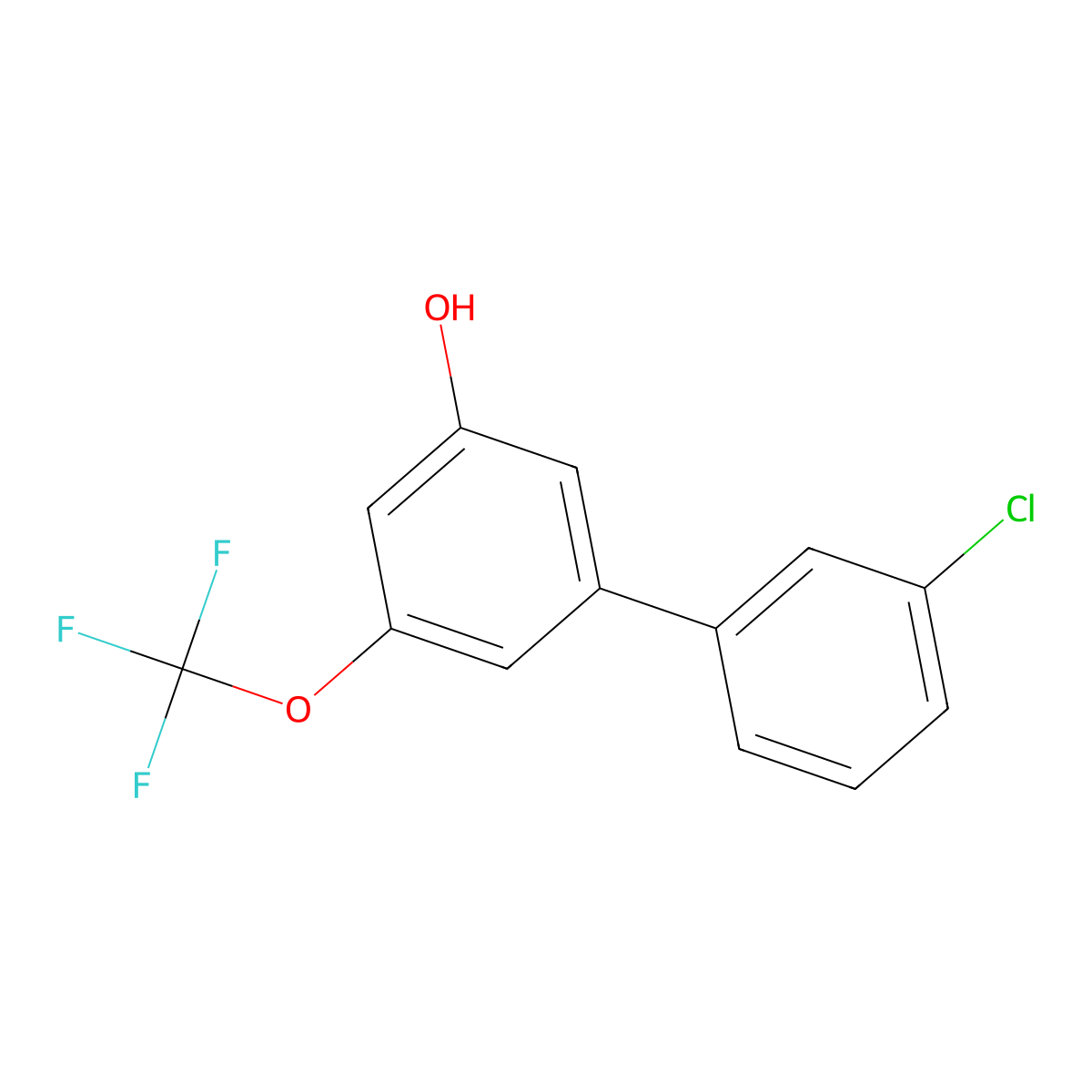 5-(3-Chlorophenyl)-3-trifluoromethoxyphenol molecular structure, CAS 1261989-90-5