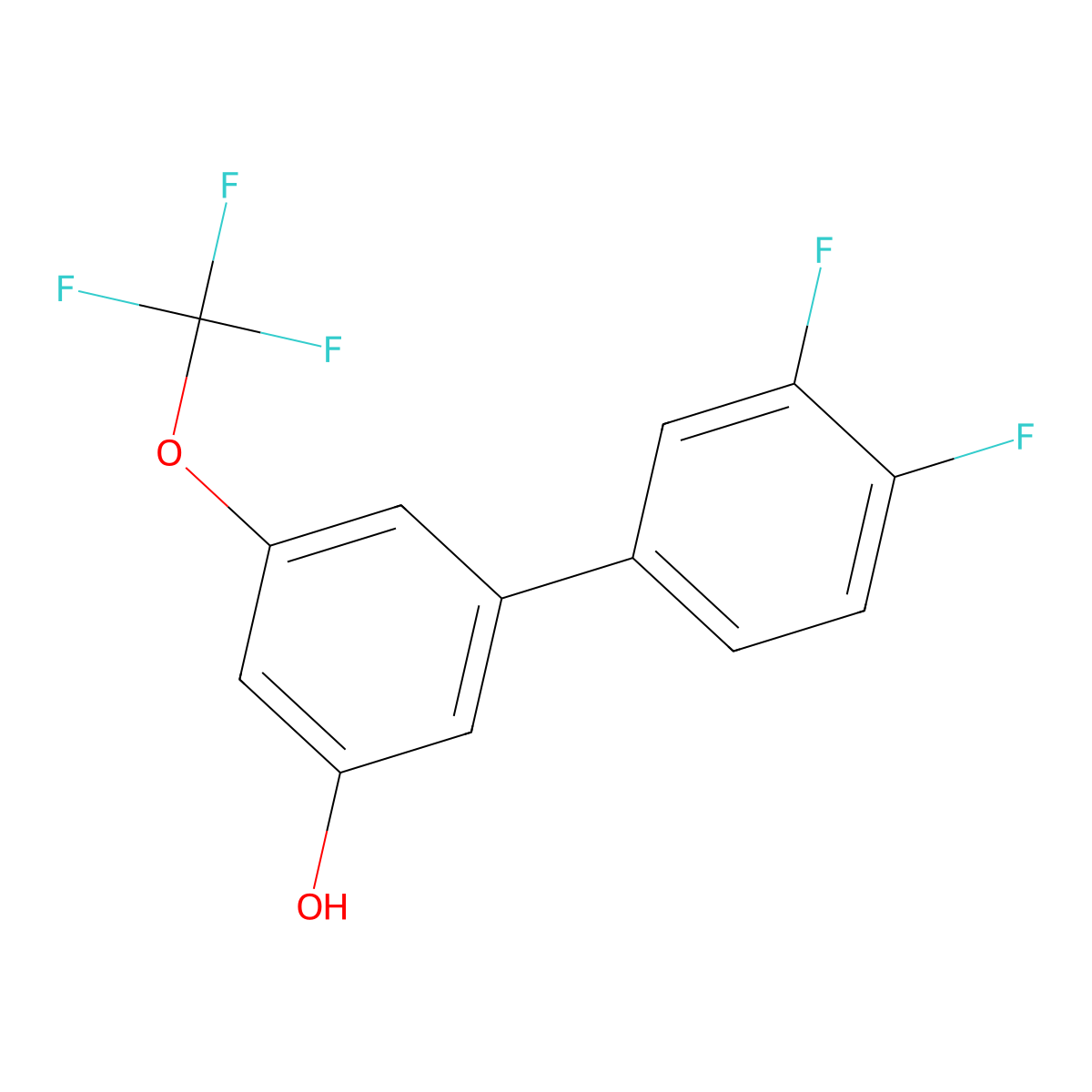 5-(3,4-Difluorophenyl)-3-trifluoromethoxyphenol molecular structure, CAS 1261990-02-6