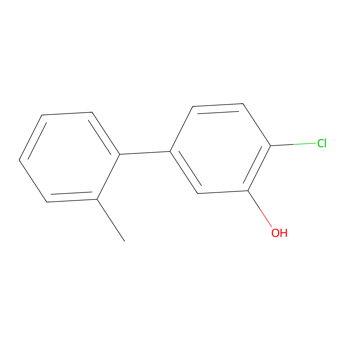 2-Chloro-5-(2-methylphenyl)phenol molecular structure, CAS 1261990-07-1