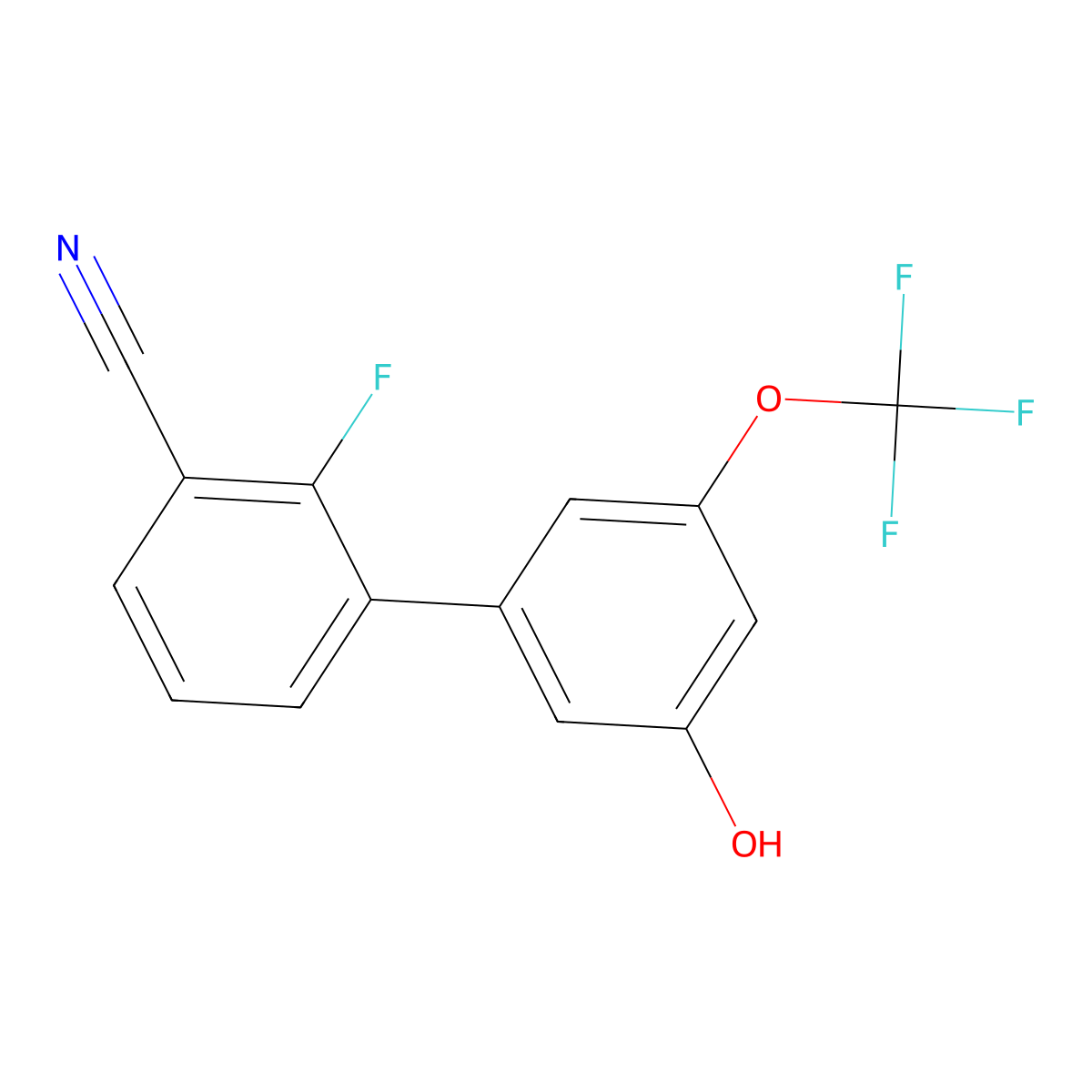 5-(3-Cyano-2-fluorophenyl)-3-trifluoromethoxyphenol molecular structure, CAS 1261990-15-1