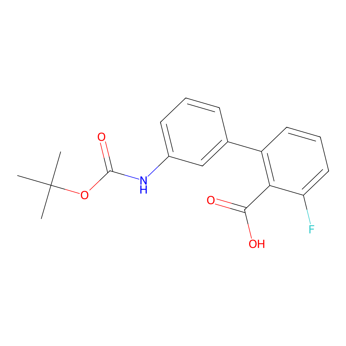 2-(3-BOC-Aminophenyl)-6-fluorobenzoic acid molecular structure, CAS 1261990-16-2