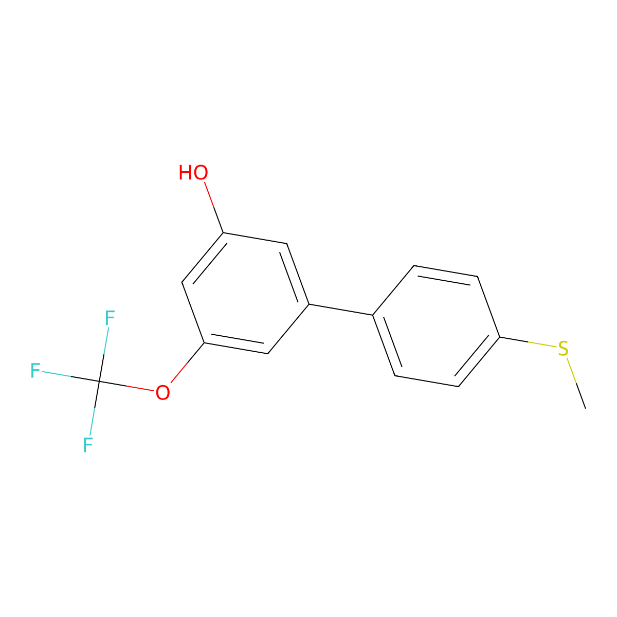 5-(4-Methylthiophenyl)-3-trifluoromethoxyphenol molecular structure, CAS 1261990-20-8