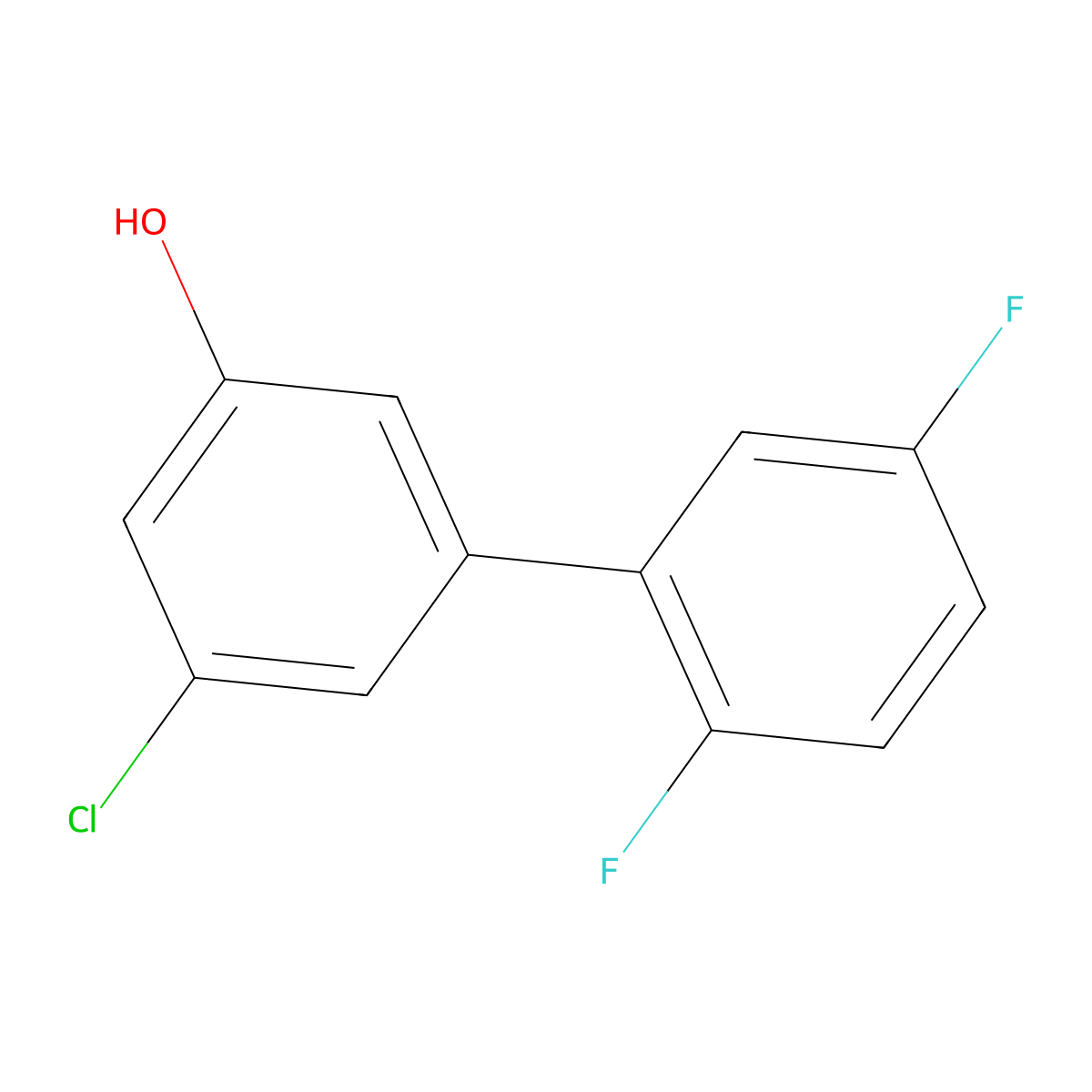 3-Chloro-5-(2,5-difluorophenyl)phenol molecular structure, CAS 1261990-27-5