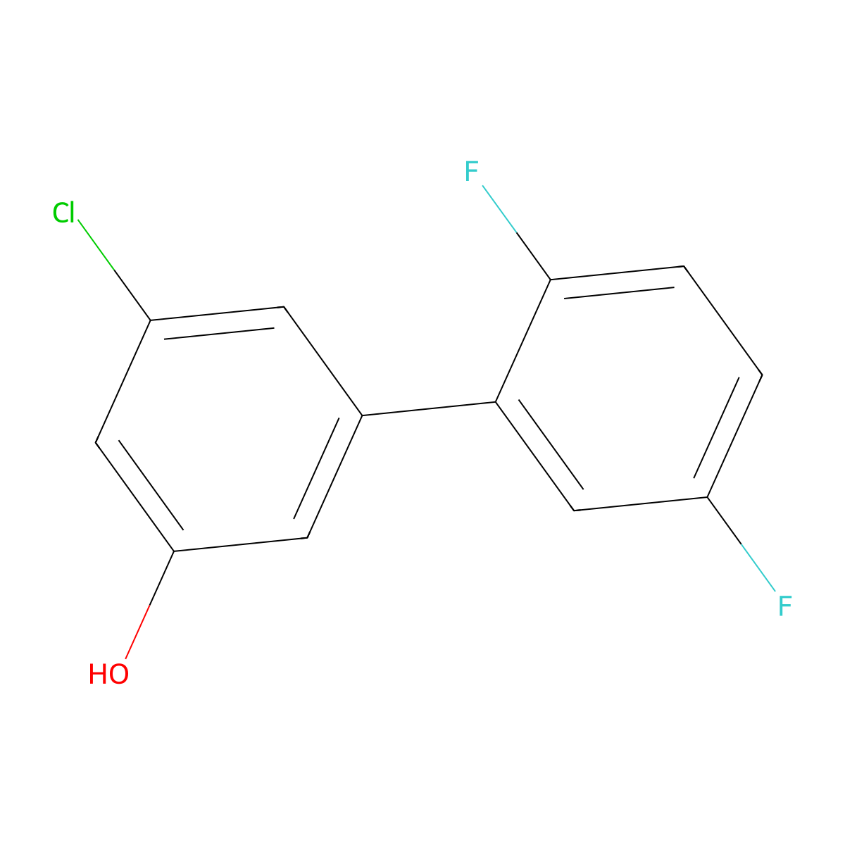 3-Chloro-5-(2,5-difluorophenyl)phenol molecular structure, CAS 1261990-27-5